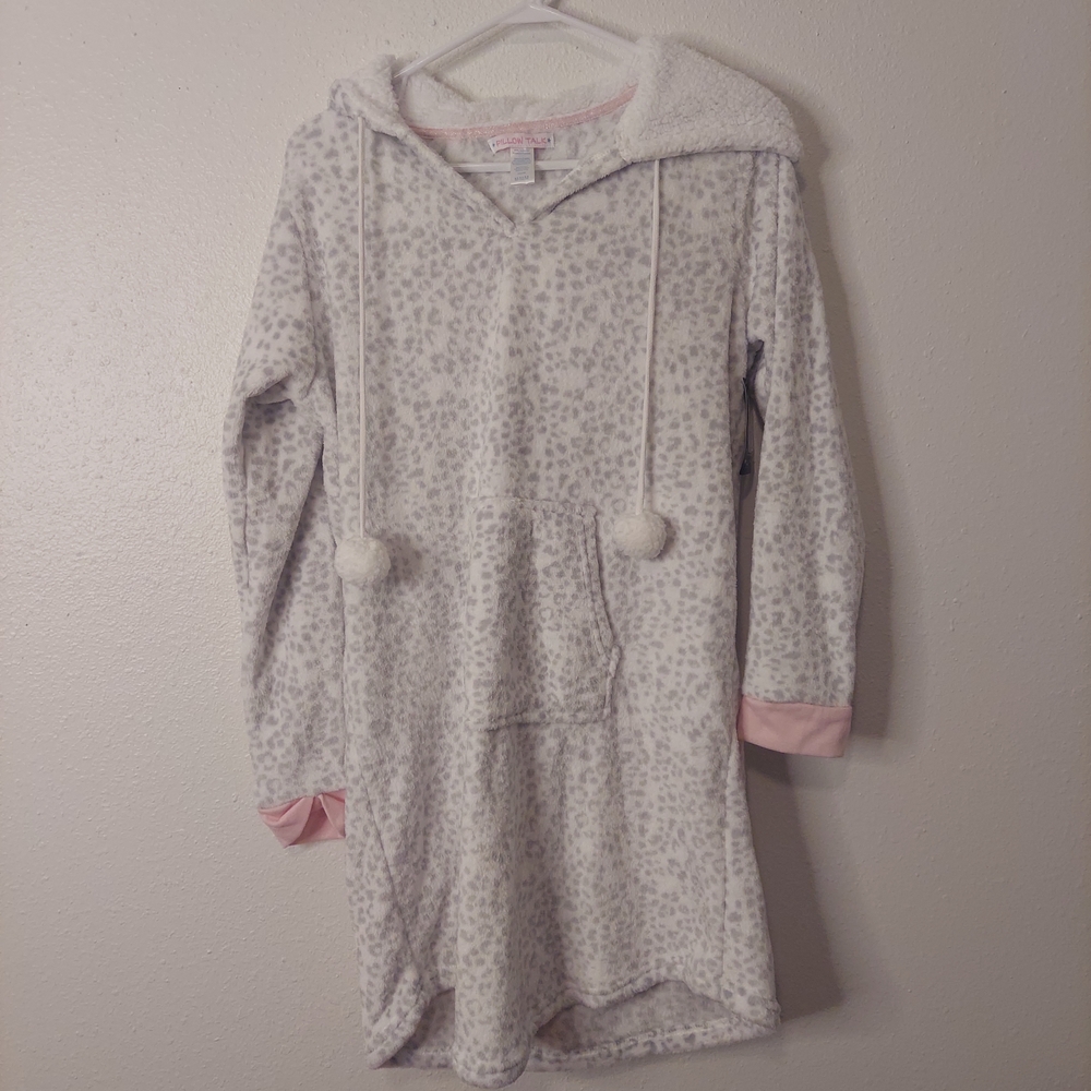 Women's Leopard Print Hooded Pajama Dress